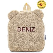 Resim Cepli [ Istediğiniz Ismi Yazıyoruz ] Teddy Bej 0-8 Yaş Çocuk Sırt Çantası, Anaokulu-Kreş Sırt Çanta 