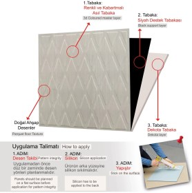 Resim 3 Boyutlu Duvar Paneli Kabartmalı Baklava Desen Pvc 41X41 Cm/ 6 Adet /1 M² Beyaz Huş 