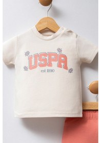 Resim U.S. Polo Assn. U.s.polo Assn. Kız Bebek 2li Takım - Ekru Ekru 