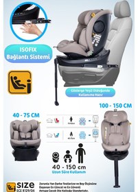 Resim Prego Omegafix Alarmlı 360 Derece Dönebilen -0-36 Kg -i-size Belgeli - Destek Ayaklı Oto Koltuğu 