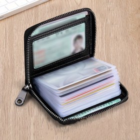 Resim Erkekler için Doküman Tutucu Kart Kılıfı, Şık ve Yüksek Kaliteli Tasarım, Manyetik Dirençli, Ultra İnce, Çoklu Yuvalı, Kompakt Boyut 
