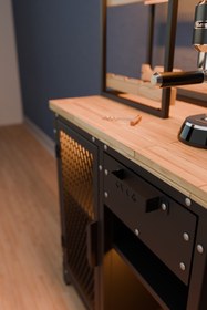 Resim Genel Markalar Şık Ahşap Metal Bar Dolabı ve Şaraplık ile Kahve Köşesi Seti 