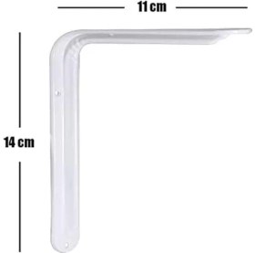 Resim Renklimestore Raf Altı Ayak Raf Tutucu L Demir 11 x 14 cm Beyaz Montaj Aparatı (2 Adet) 