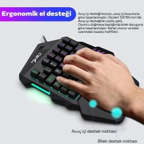 Resim Butik Hxsj V100+ A869 Gaming 7200 Dpı 7 Rgb Işıklı Oyuncu Klavye+Oyuncu MOUSE-(5775) 