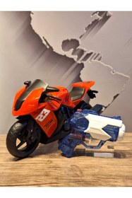 Resim molmo MOTORSİKLET+SU TABANCA SET 30 cM (KIRMIZI) 