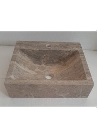 Resim Tezgah Üstü Mermer Lavabo 