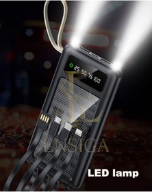 Resim Solar 20.000mah Şarj Powerbank Led Ekran Göstergeli Işıklı Siyah 