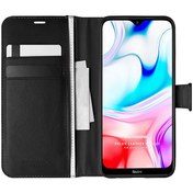 Resim Xiaomi Redmi 8 Kılıf Delux Leather Wallet Siyah Microsonic