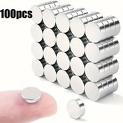 Resim 50 adet/100 adet/150 adet/200 adet/300 adet/350 adet 8*2mm Yuvarlak Manyetikler - Yuvarlak, Temizlemesi Kolay, Dayanıklı, Beyaz Tahta, Alet Kutusu, Mutfak, Ofis ve Ev Kullanımı İçin Uygun 