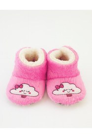 Resim Kiçi Kaydırmaz Taban, Organik, Pamuk Astarlı, Terletmez, Üşütmez Pembe Bulut Bebek Pandufu 