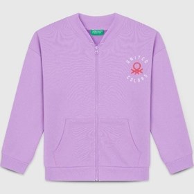 Resim United Colors Of Benetton Kız Çocuk Bnt-g23334 Sweatshirt Lila-1916 Lila 