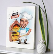 Resim Fırıncı Erkek Karikatürlü Kanvas Tablo 