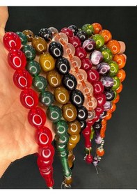 Resim Efe Boy Şak Şak Maskot Akrilik Tesbih 9 Adet Karışık Renk T-772-6 