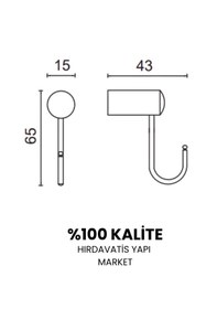 Resim Çelik Banyo Paslanmaz Pirinç Bella Kanca Askılık Gri 