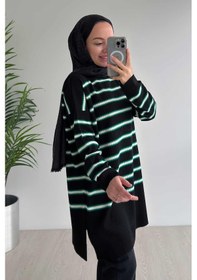 Resim Kahijab Lady Triko Tunik - Siyah/yeşil Siyah 