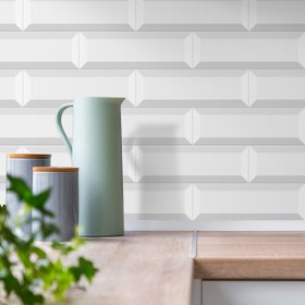 Resim Ege Seramik 10X30 cm Metro Duvar Seramiği Beyaz 