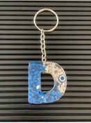 Resim GultekinShop Epoksi Nazar Boncuklu D Harfi Hediyelik Harf Anahtarlık 