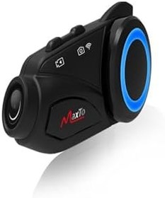 Resim Yeni Sürüm Maxto M3 intercom 360 Derece Dönen Kask Klipsli Kameralı Motosiklet Kask İntercomu 
