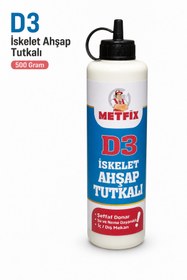 Resim METFİX D3 İSKELET AHŞAP TUTKALI 500 GRAM - ŞEFFAF DONAR - SU VE NEME DAYANIKLI - İÇ VE DIŞ MEKAN 