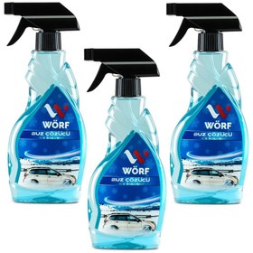Resim WÖRF Buz Çözücü Sprey Oto Cam Buzçöz 500 ml x 3 Adet 