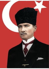 Resim Kalpaklı Atatürk Bayrak 70 x 105 CM 