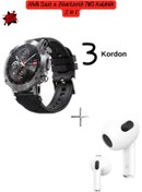 Resim Wintoup Honor Tüm Modellerle Uyumlu 3 Kordonlu Amoled Ekran Akıllı Saat&Bluetooth TWS Kulak İçi Kulaklık 