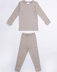 Resim BeeTeekids Bej Basics %100 Pamuk Beige Unisex Çocuk Pijama Takımı 