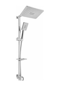 Resim Kaliteli Lüks Robot Yağmurlama Tepe Duş Seti Krom Dikdörtgen Başlık 