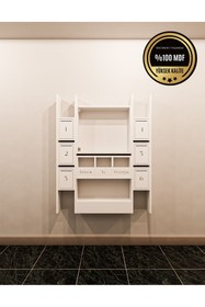 Resim rafineritasarım ELİPS Posta Kutusu MDF 6 ' LI BEYAZ 