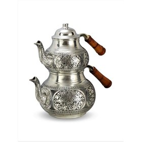 Resim Kalın Eskitme Topak Bakır Çaydanlık Bakır 