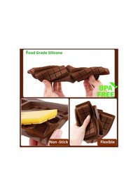 Resim Silikon Kalıp Dubai Çikolata Bar Ve Kek Kare Desenli Tablet Dubai Çikolata Kalıbı 6 Lı Renksiz 