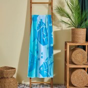 Resim Nuvomon Balıklı Plaj Havlusu - Mavi - 70x150 cm 