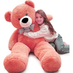 Resim Sole 120 cm Papyonlu Sevimli Peluş Ayı - Sevgiliye Özel Hediye, % 100 Yerli 