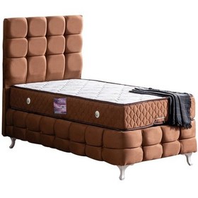 Resim Setaymobilya Baza, Duke Lux Açık Kahve Tek Kişilik Baza+Başlık+Ortopedik Yatak 
