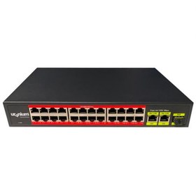 Resim URANIUM POE-2421SFP-300W 24 PORT 10/100+2X GIGABIT UPLINK +1XSFP 250 METRE POE RACKMOUNT SWITCH (REALTEK CHIPSET) 