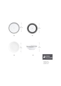 Resim Karaca Stream Bone Kore Plus 24 Parça 6 Kişilik Yemek Takımı Beyaz 