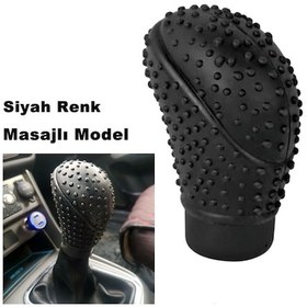 Resim Point Silikonlu Vites Topuzu Kılıfı Siyah Oval Üniversal Ithal (532229410) 