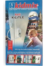 Resim Kidmix Pecere Pimapen Kilidi Halatlı Anahtarlı Emniyet Bebek Güvenlik Çelik Kapı Seti 2 Yıl Sac 