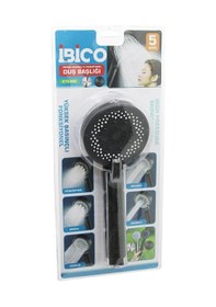 Resim 5 Mod Yuvarlak 8.7cm Duş Başlık Kademeli Vakumlu Siyah Gövde - Si Çok Renkli 