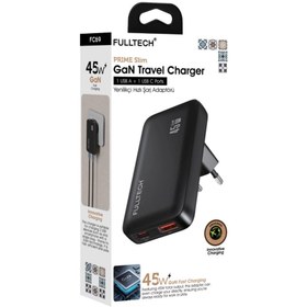 Resim KİLİNCTECHSHOP Fulltech FC69 45W GAN İnce Tip Hızlı Şarj Adaptörü | USB Çıkış | Type-C Çıkış 