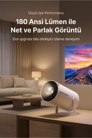 Resim SEYUWATCH Taşınabilir 130" inç Yansıtma Sinema Projeksiyon Cihazı Ev Sineması Dahili Android Perde Hediyeli 