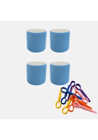 Resim Croc 1208 Mavi Cırtlı Sünger Bigudi 4lü Çap 6cm + 10lu Plastik Saç Pensi Mavi 