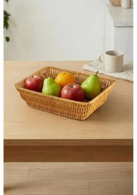 Resim Digithome Dikdörtgen Rattan Mini Ekmek Sepeti - Bb6061 Turuncu 