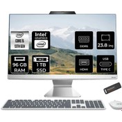Resim ASUS A3402WVAK i5 1335U 96GB DDR5 1TB SSD Intel Graphics 23.8" FHD FDOS Beyaz All in One & PER4 