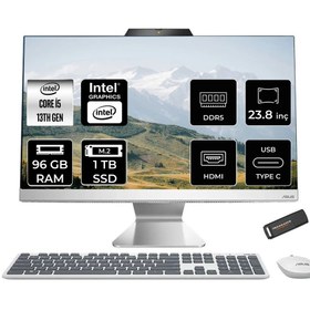 Resim ASUS A3402WVAK i5 1335U 96GB DDR5 1TB SSD Intel Graphics 23.8" FHD FDOS Beyaz All in One & PER4 