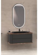 Resim Pier 100 Cm Siyah Lavabolu Banyo Dolabi - Antrasit / Kayin Çok Renkli 