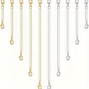 Resim 10 Adet Metal Kolye ve Bileklik Uzatma Zinciri Seti - Dayanıklı, 2 ila 15.24 cm Ayarlanabilir Boyut - DIY Takı Yapımı İçin Mükemmel 