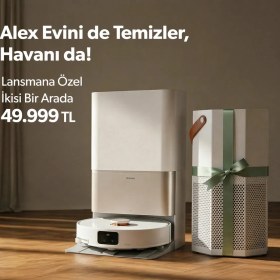 Resim Homend Alex 50 Pro Ulticlean AI Destekli Akıllı Robot Süpürge 28000 Pa Emiş Güçlü Beyaz 