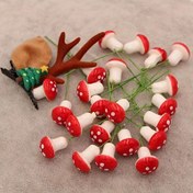 Resim 20 Adet Mini Mantar Yapay Bahçe Peri Bonsai Bitki Saksı El Sanatları Dekorasyonu Ev DIY Mikro Peyzaj Dekoru İç ve Dış Mekan Dekorasyonu için, Kırmızı 