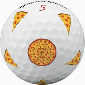 Resim TP5x pix Pizza Party Golf Topu Eğlenceli Premium Seri - Beyaz 